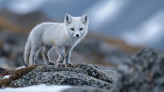 arctic fox, vulpes lagopus, in northeast Greenland Park video