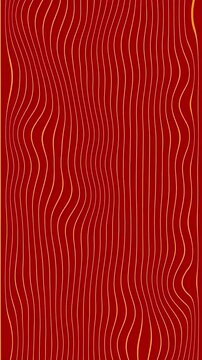 Seamless red fabric texture and abstract geometric wave design featuring white curves and vintage ornamental lines for a stylish textile backdrop