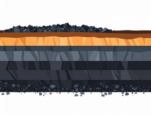 Cross sectional Illustration of Soil and Geological Formation