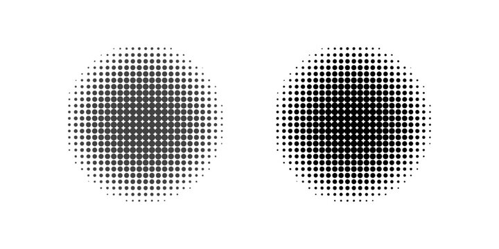 Black halftone circles, Halftone dot pattern