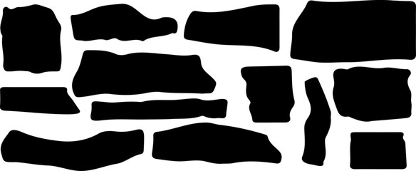 Torn paper banners. Colorful ripped paper frame. Collage craft shape and torned sheets. Ripped edge borders for scrapbook, design layouts. Vector textures silhouettes background.