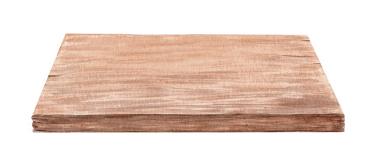Naklejka premium Wooden table top surface isolated watercolor. Natural background for fasting season, Christian design. Minimal illustration suitable for devotional layouts, church graphics, spiritual compositions
