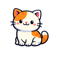 Obraz premium Cute Cartoon Cat with Orange Accents. Generated image
