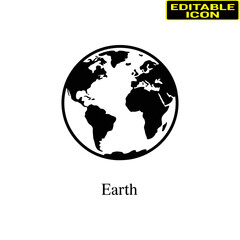 Earth globe icon