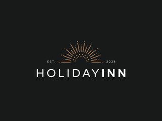 Fototapeta premium Sunrise Holiday Hotel Logo Design
