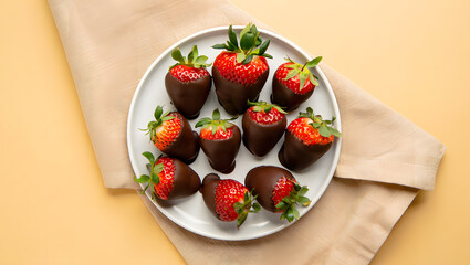 Valentine's Day: Sweet Strawberries and a Linen Napkin.