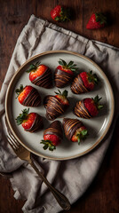 Valentine's Day: Sweet Strawberries and a Linen Napkin.