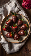 Valentine's Day: Sweet Strawberries and a Linen Napkin.