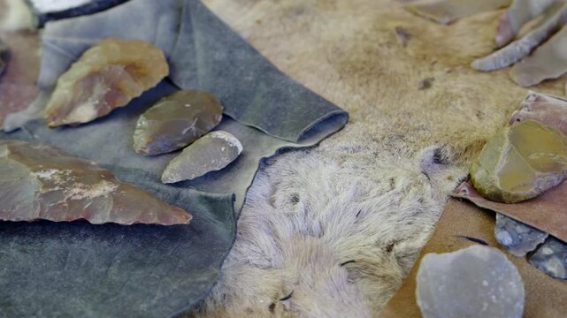 Stone Age tools at an archaeological site