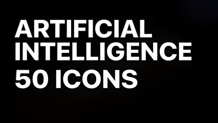 Fototapeta premium Artificial intelligence icons text