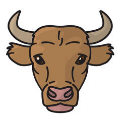 Bull head color vector illustration