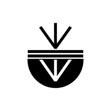 Abstract Insert or Download Action Icon with Arrows