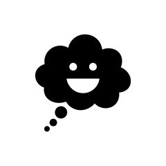 Fototapeta premium Happy Thought Bubble Icon with Smiling Face