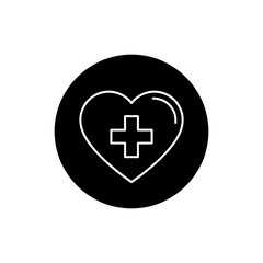 Obraz premium Medical Heart Icon with Cross Symbol for Healthcare