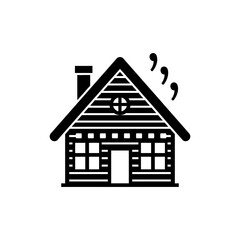 House Cabin Icon Representing Home and Shelter