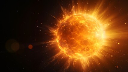 Glowing fiery celestial sphere