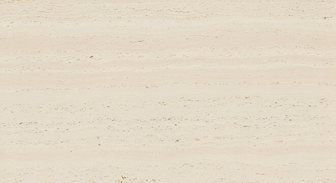 Natural seamless texture of polished beige travertine stone featuring subtle horizontal veining perfect for architectural design applications and surface backgrounds.
