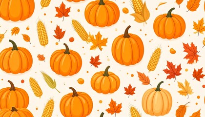 seamless pattern with pumpkins