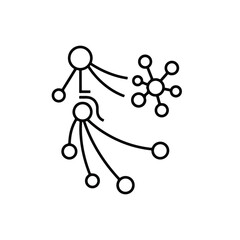 Minimalist Network Node and Molecular Connection Icon