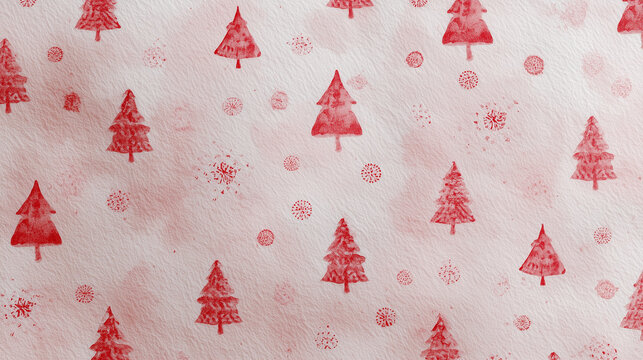 Watercolor illustration background featuring a red tree
