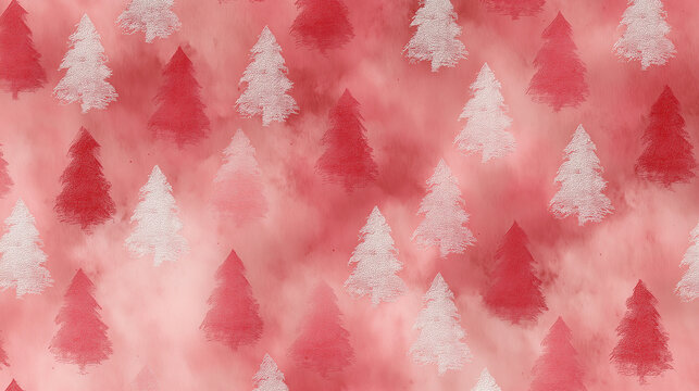 Watercolor illustration background featuring a red tree