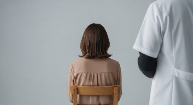 Patient sitting on chair in clinic waiting for doctor to arrive during afternoon hours