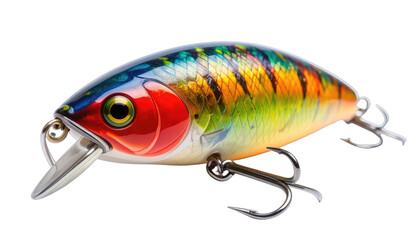 Vibrant Crankbait Fishing Lure Isolated on Black Background