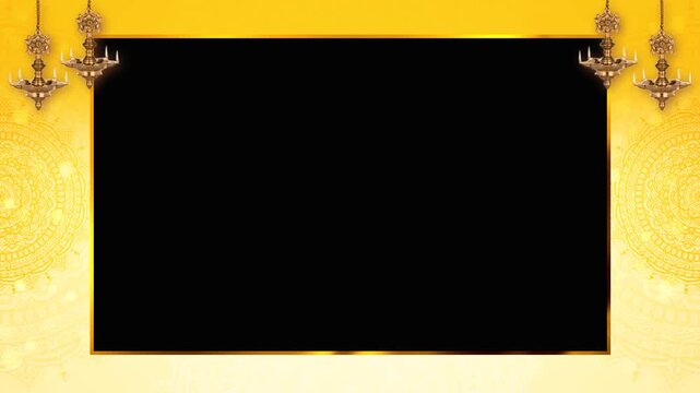 Traditional Indian Invitation Frame with Hanging Diyas