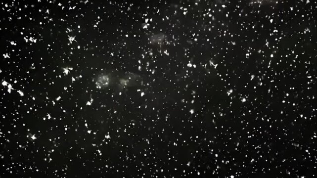 Starfall in sky, bright meteorites glow in atmosphere