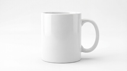 Fototapeta premium Blank white coffee mug on clean background for branding or advertising