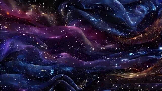 Starfall in sky, bright meteorites glow in atmosphere