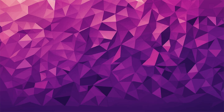 Abstract pink backdrop featuring a 3d origami style pattern with purple light elements and triangle mosaic shapes for a modern template design