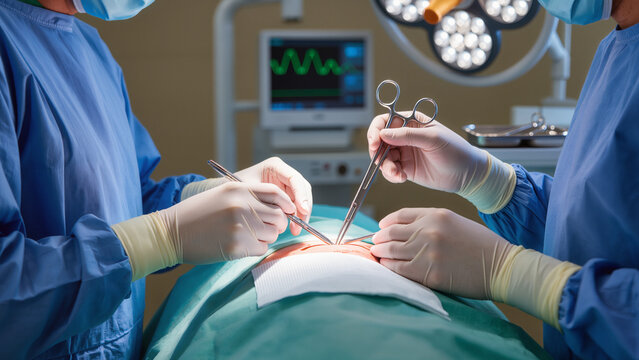 surgeon working in operating room