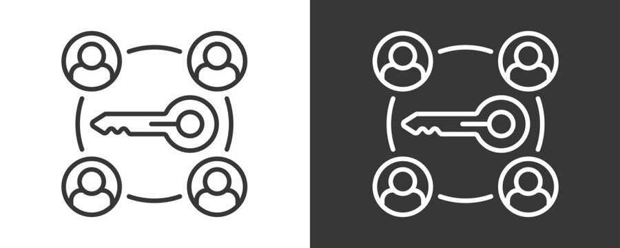 Public Key Icon Set Vector Collection Isolated In Black And White