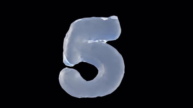 
Liquid Number 5 on Transparent Background

3D rendering of a breathing fluid number 5 gently pulsing and moving on transparent background.
