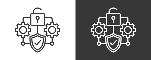 Authentication Icon Set Vector Collection Isolated In Black And White