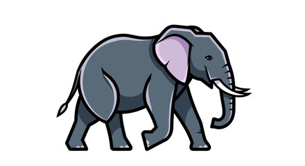 Fototapeta premium African elephant walking illustration isolated on white background
