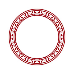 Red geometric circle border