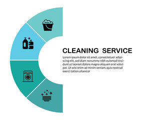 Cleaning service infographic template isolated on transparent background