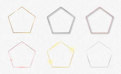 Set of six pentagon frames