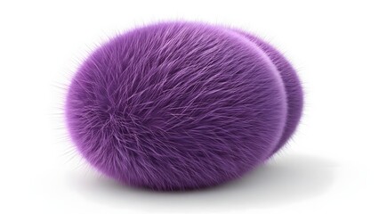 A soft and vibrant purple fluffy textured item on a clean white background