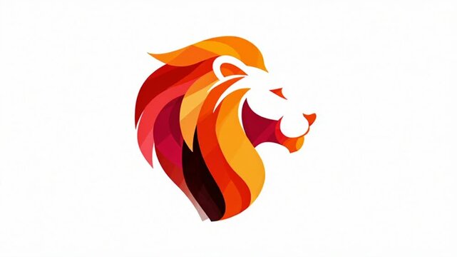 Vibrant lion head logo with colorful mane and open mouth