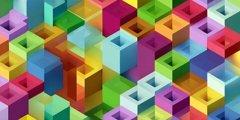 Colorful Cube Pattern Abstract Geometric Background Texture