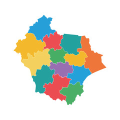 Obraz premium Colorful Map Divided into Sections 1.