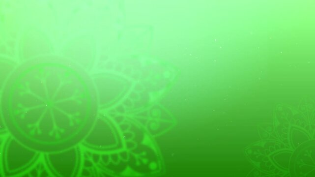 Green abstract background with soft gradient and Islamic mandala pattern. Suitable for Ramadan, Eid, Muslim events, spiritual designs, Islamic banners, and religious celebration visuals.