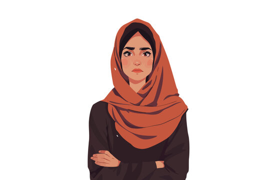 frustrated arabic woman isolated