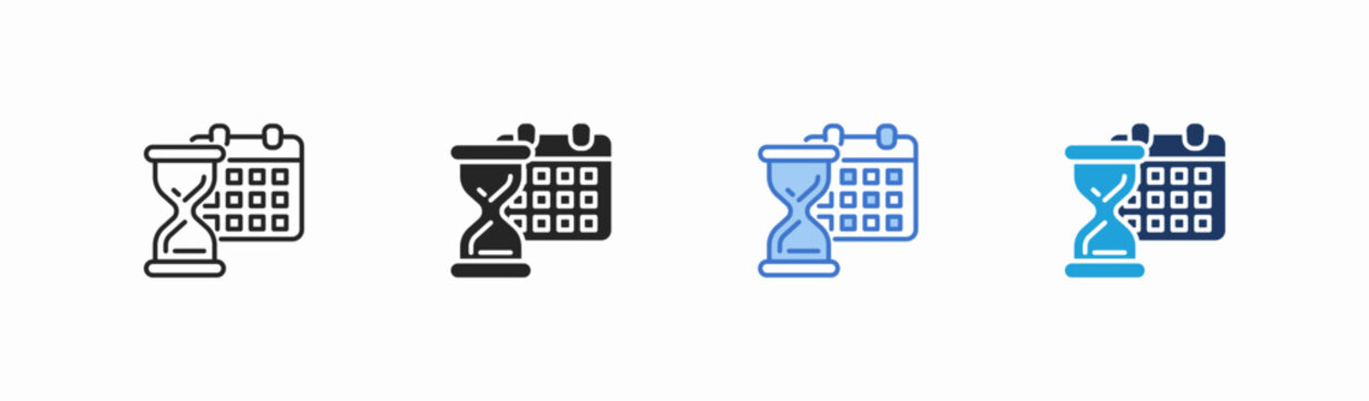 Set of time keep icon collection in multiple style. Icon suitable for web and mobile application