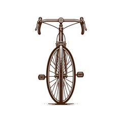 Vintage style bicycle illustration on white background