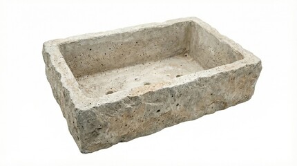 Rock garden container in rectangular shape made of stone  