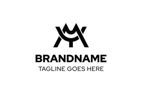 Letters MY Monogram Logo, suitable for any business with YM or MY initials